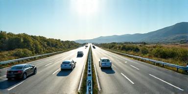 Highway EV charging corridor with multiple stations