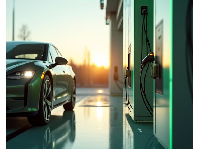 Electric vehicle charging at modern infrastructure station